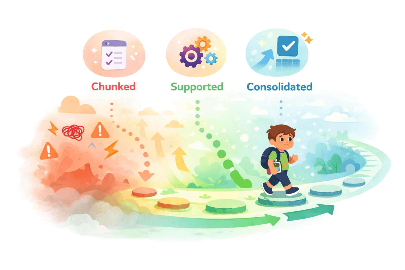 Illustration showing anxiety, boredom, and disengagement when balance is wrong