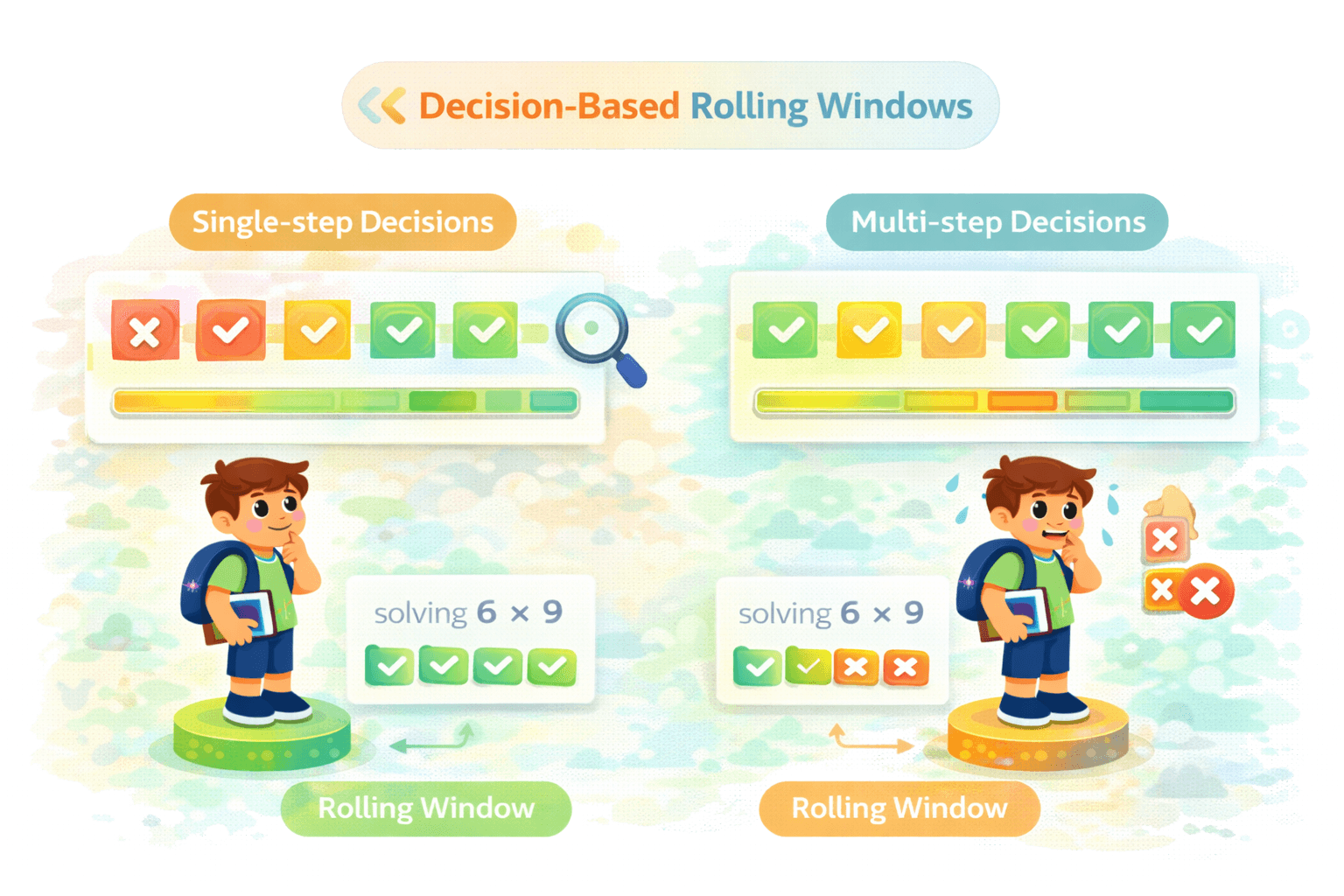 Illustration of decision-based rolling windows