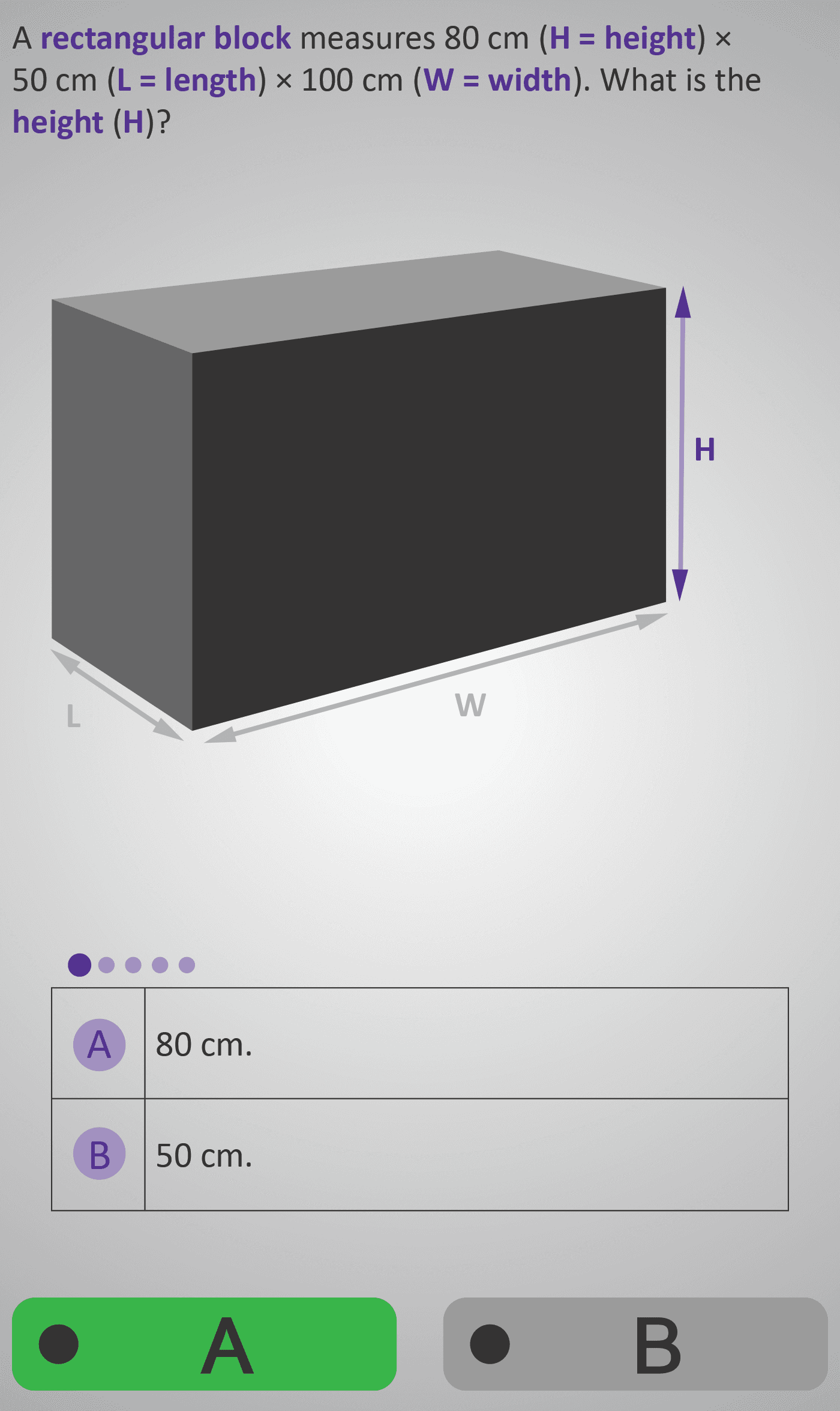 Volume (L × W × H) 3A
