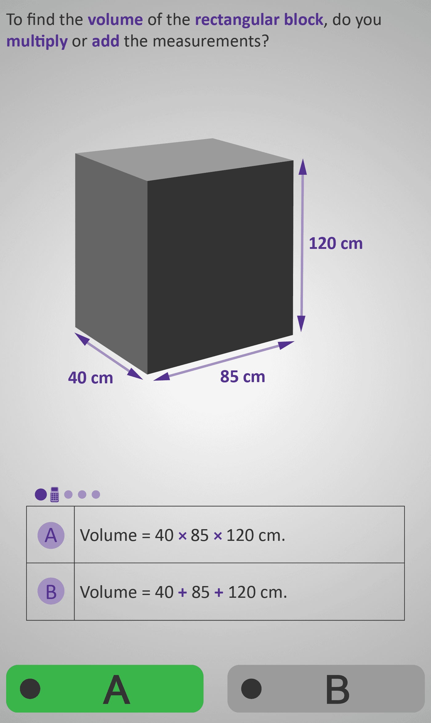 Volume (L × W × D) 3B