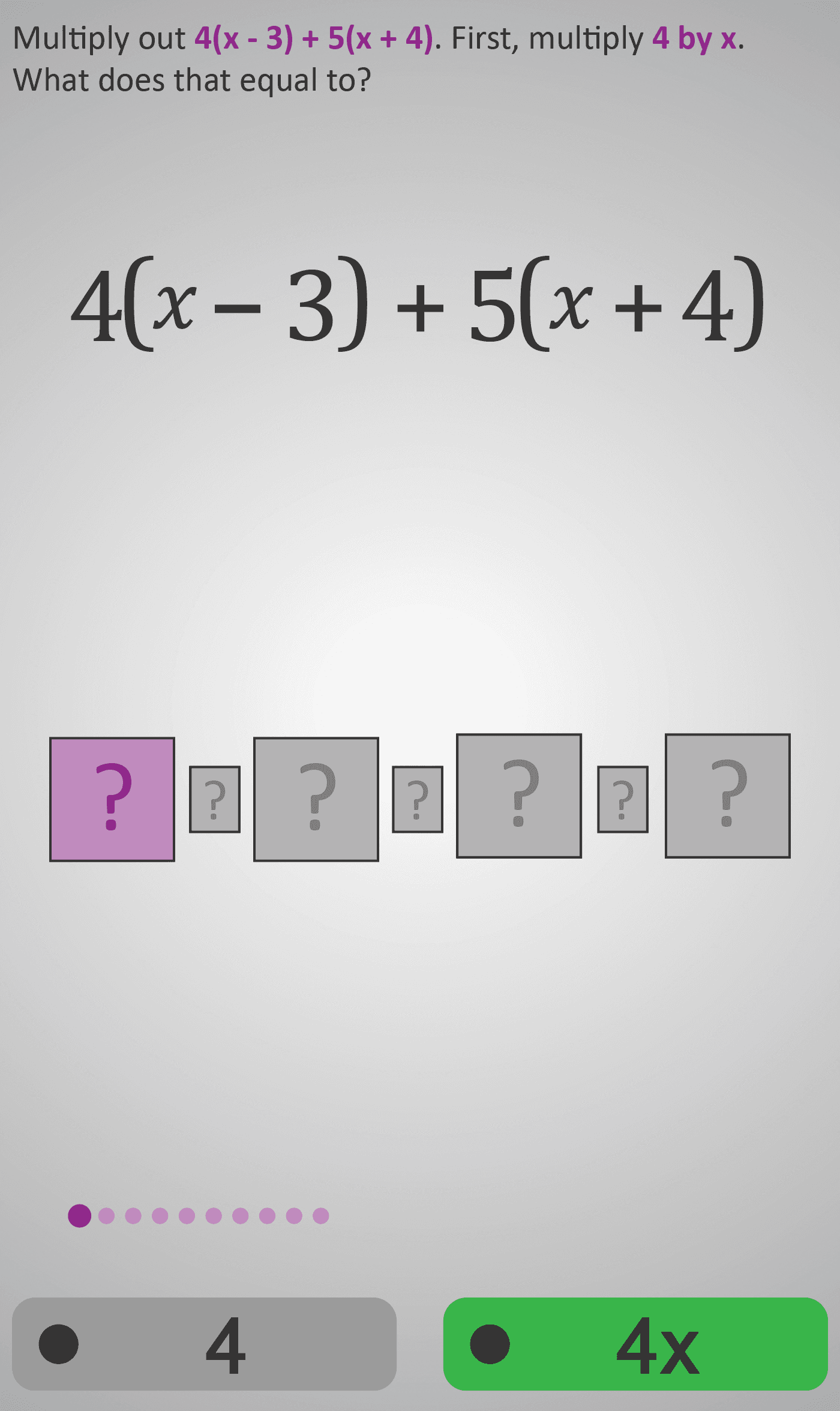 Algebra 4I